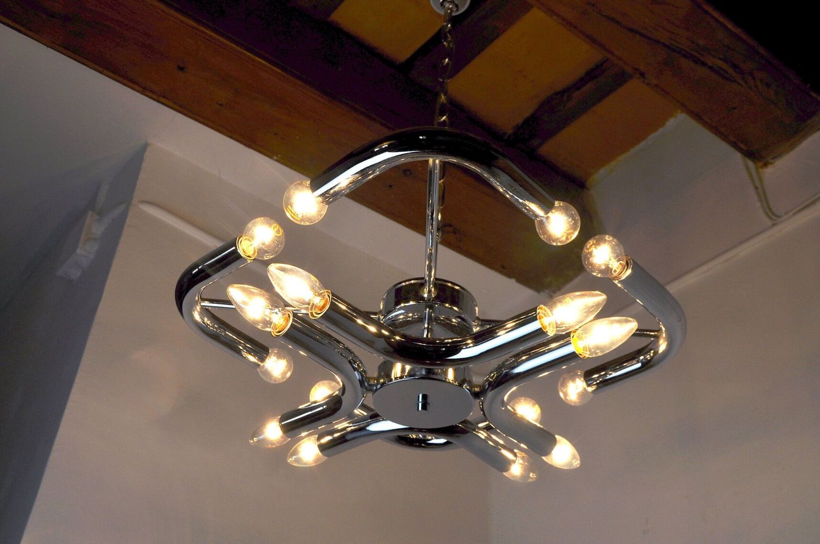 photo furniture Goffredo Reggiani Space Age Chandelier, Italy, 1970