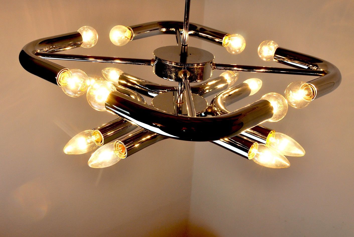 photo for sale Goffredo Reggiani Space Age Chandelier, Italy, 1970