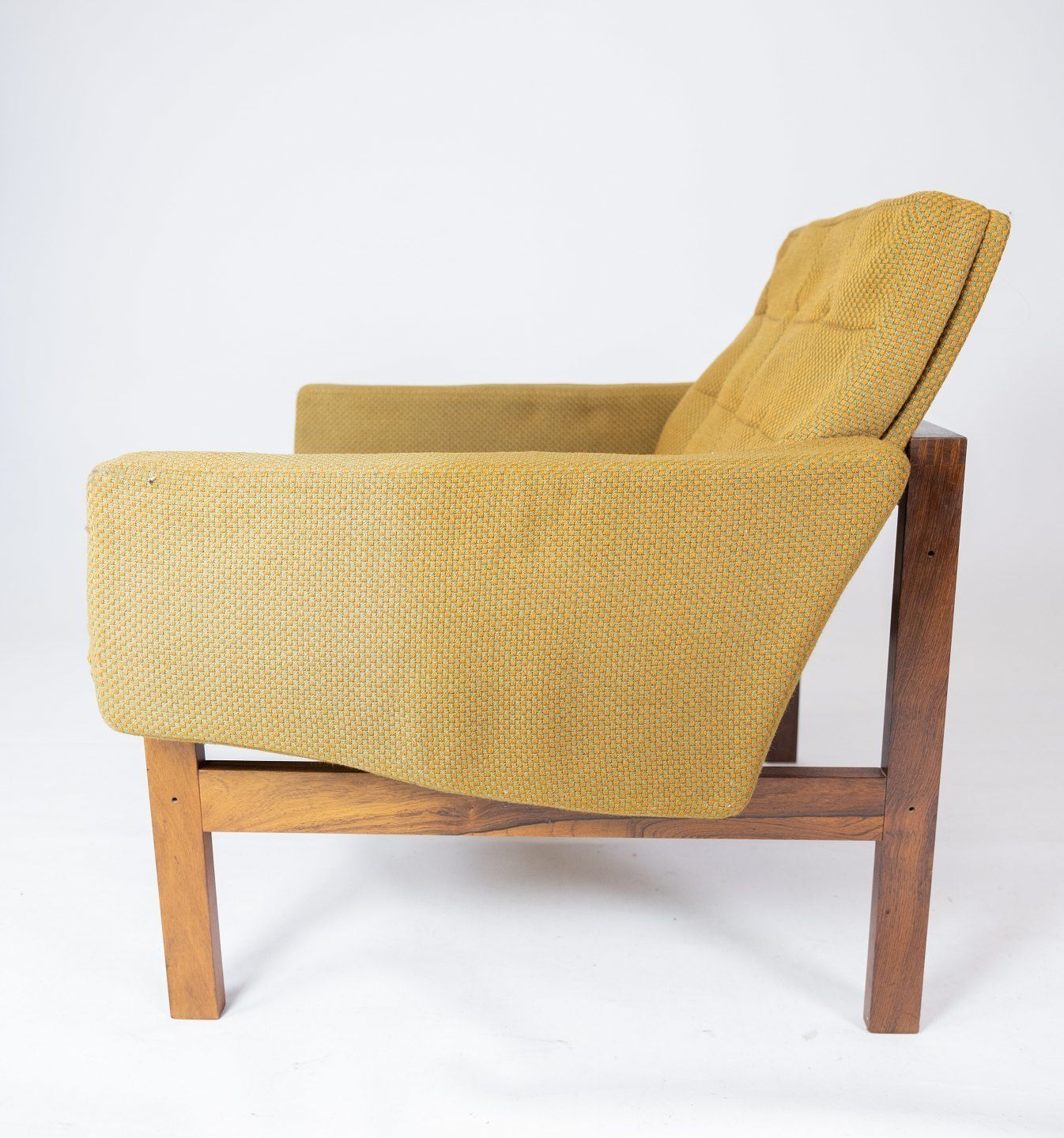 A Pair Of Moduline, Easy Chairs Upholstered In Dark Green Fabric And Of Rosewood By Ole Gjerlov Knudsen And Torben Lind And France & Søn. photo vinterior