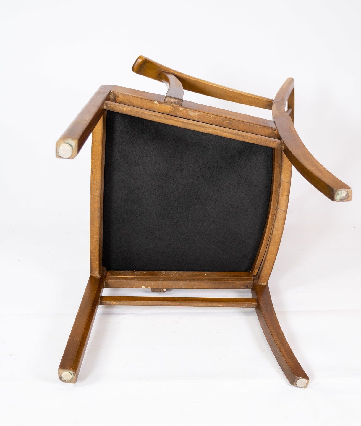 Set Of Two Armchairs In Light Wood And Upholstered With Light Brown Leather By A Danish Master Carpenter From The 1940s. photo vintage