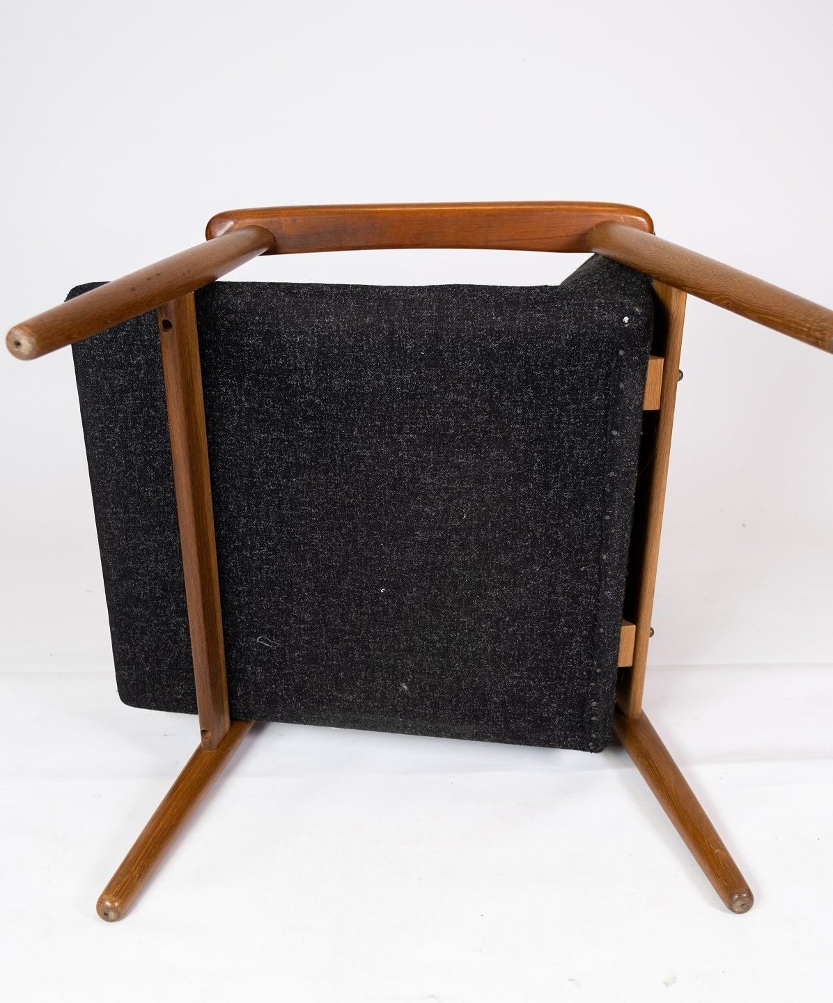 Armchair With Stool In Teak And Dark Wool Fabric Of Danish Design From The 1960s. photo 940.0