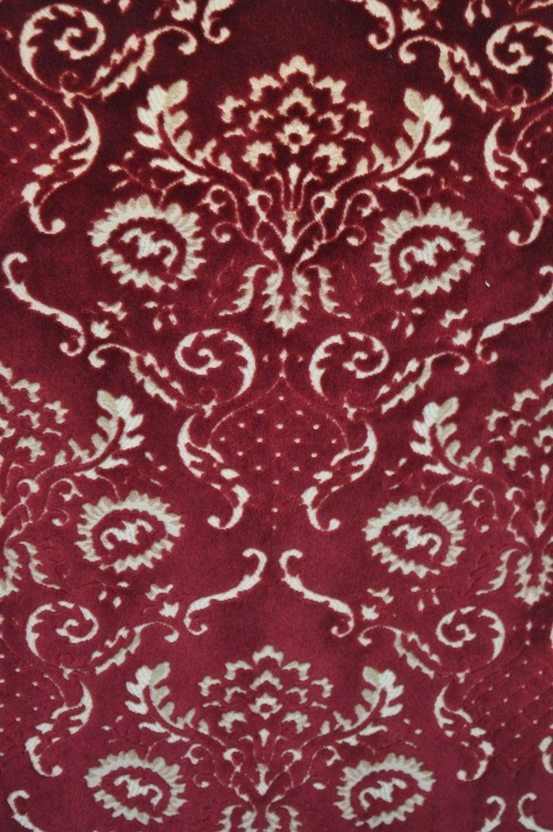 Poltrone In Velluto Rosso Damascato Italiano Della Metà Del Secolo, Anni '50, Set Di 2 photo 793.0
