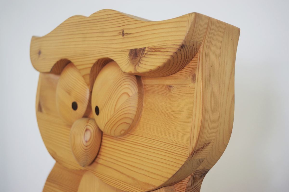 photo furniture Carved Wooden Owl, 1980s