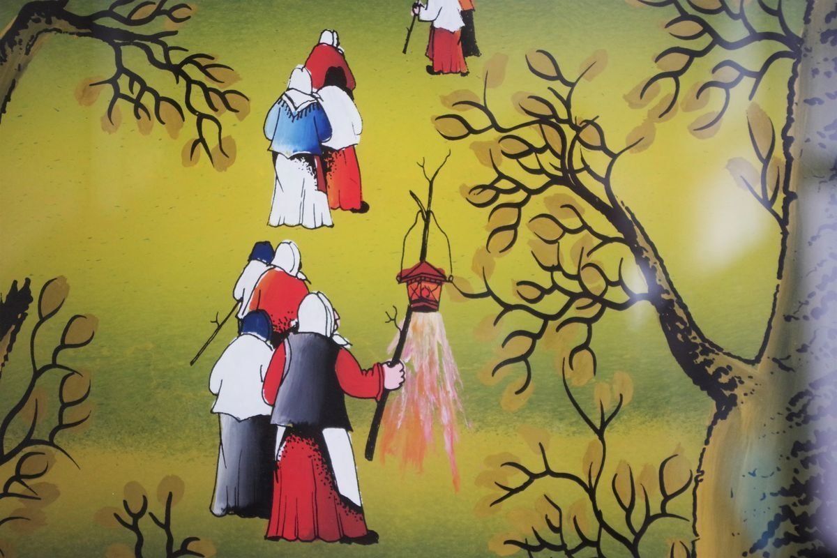 Dipinti Ad Olio Su Tela Di Mugosa Naif, 1991, Set Di 3 photo Art