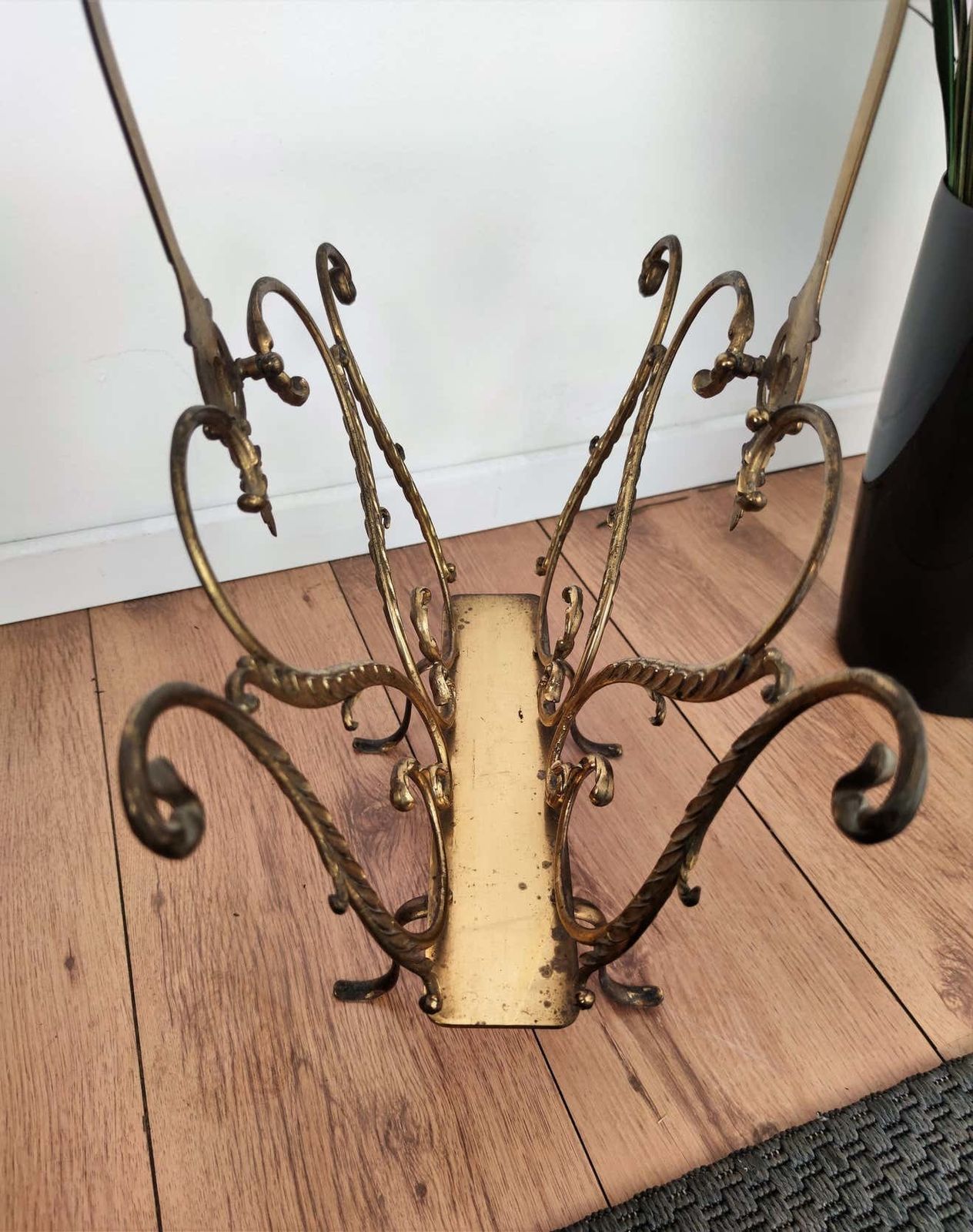 1950s Italian Midcentury Neoclassical Regency Brass Magazine Stand Or Rack photo Home Decor