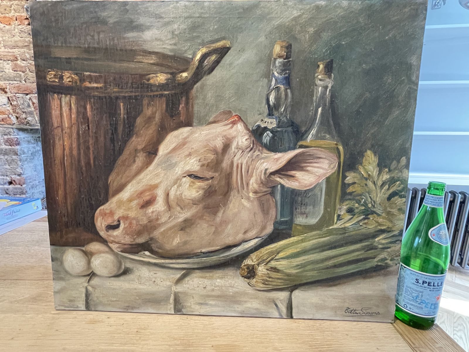 Antique Oil Painting Picture By Renowned Artist Tilla Simons photo Art