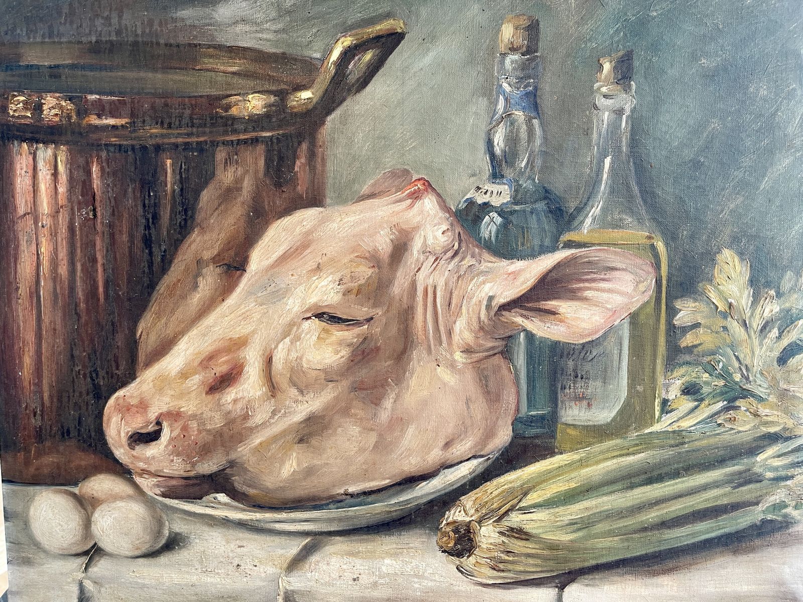 Antique Oil Painting Picture By Renowned Artist Tilla Simons photo vinterior
