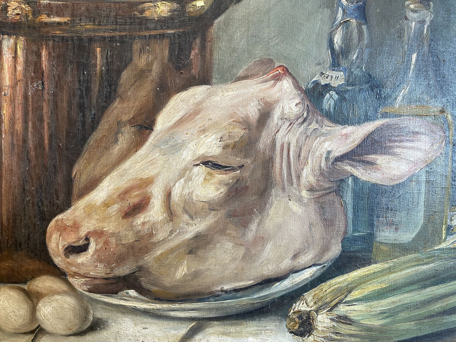 photo for sale Antique Oil Painting Picture By Renowned Artist Tilla Simons