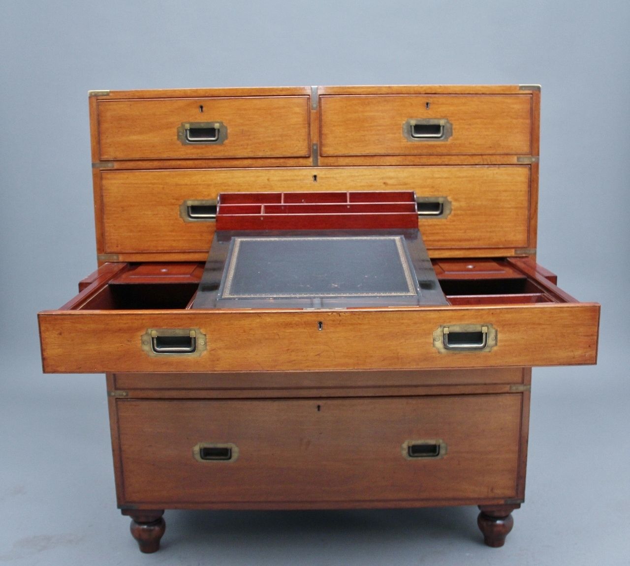 4950.0 19th Century Mahogany Military Secretaire Chest photo