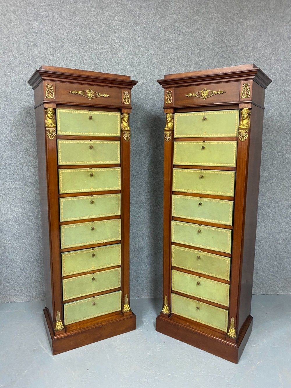 Fine Pair Of French Cartonnier Tall Chests Of Drawers