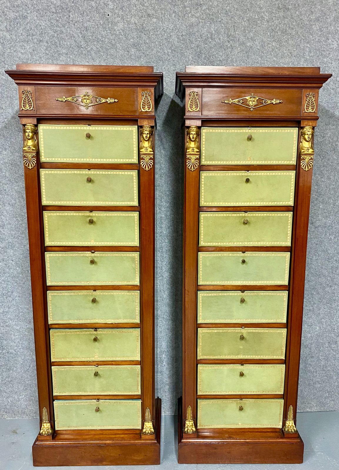 Fine Pair Of French Cartonnier Tall Chests Of Drawers photo for sale