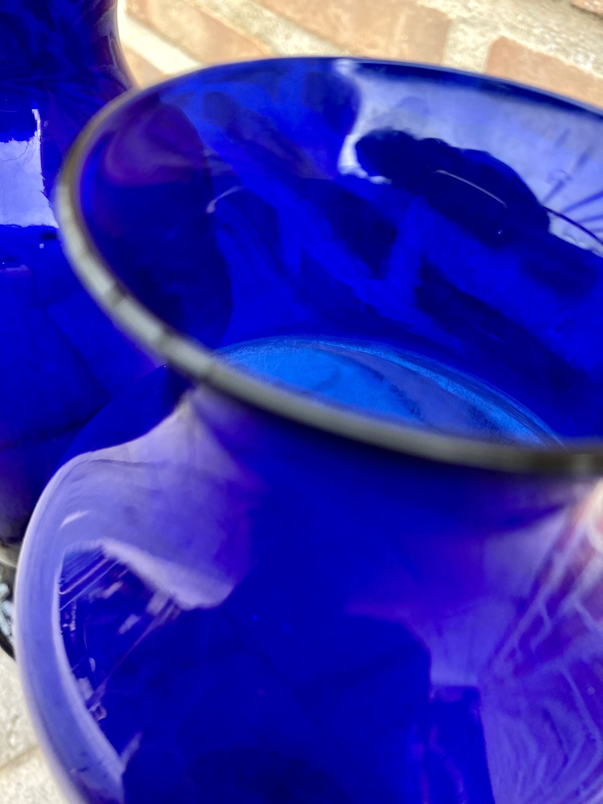 Colorful Pair Of Cobalt Blue Vintage Italian Murano Glass Vases photo 1716.0