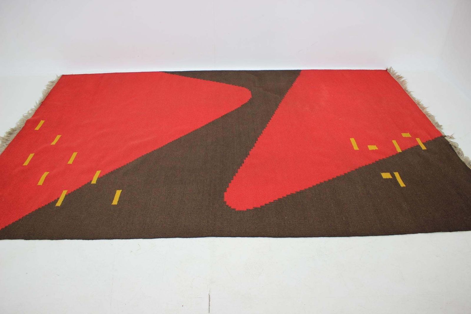 Design Organic Abstract Geometric Carpet Or Rug In Style Of Antonín Kybal, 1950s photo for sale