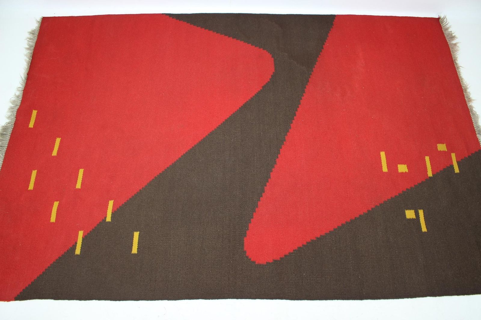 Design Organic Abstract Geometric Carpet Or Rug In Style Of Antonín Kybal, 1950s photo Textiles