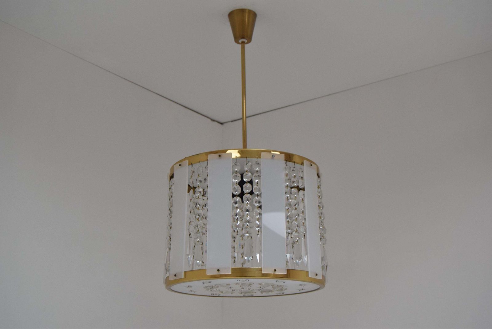 Mid Century Chandelier By Jablonecke Sklarny Novy Bydzov, 1970’s.