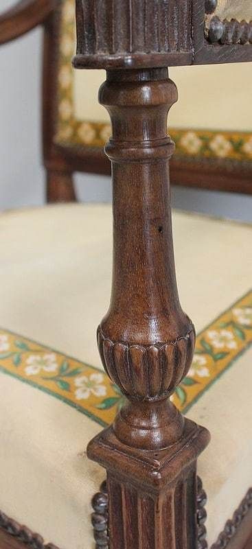 Walnut Armchair, Louis XVI Period, Early 19th Century photo vintage