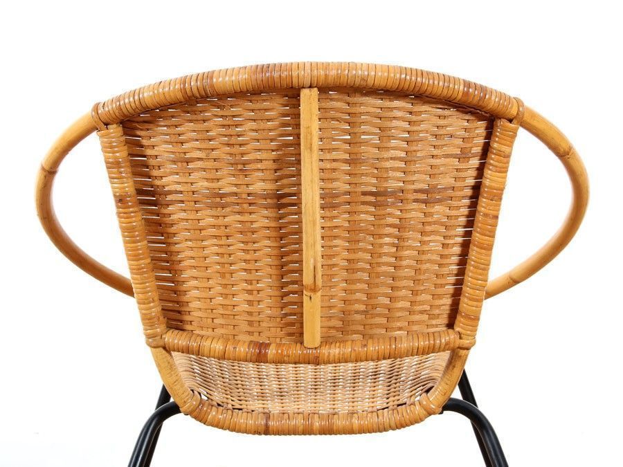photo furniture Scandinavian Round Rattan Armchair, 1950s
