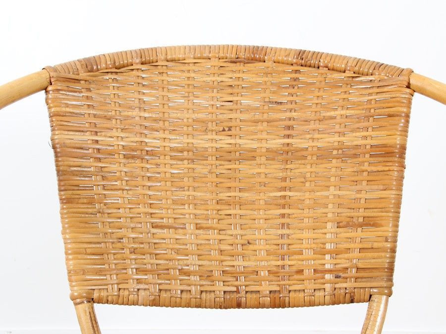 Furniture Scandinavian Round Rattan Armchair, 1950s photo
