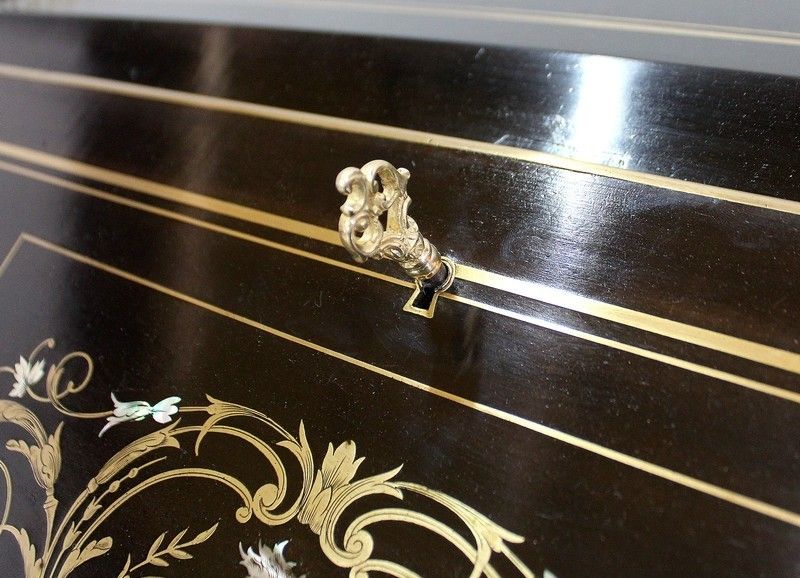 photo buy Small Sloping Desk In Blackened Pear, Napoleon III Period Early 19th Century