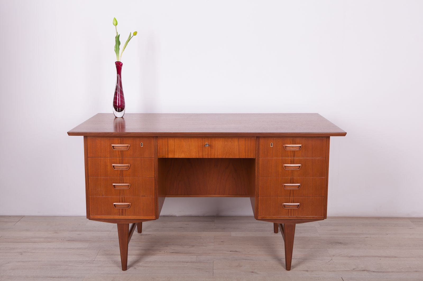 Freestanding Teak Danish Desk, 1960s