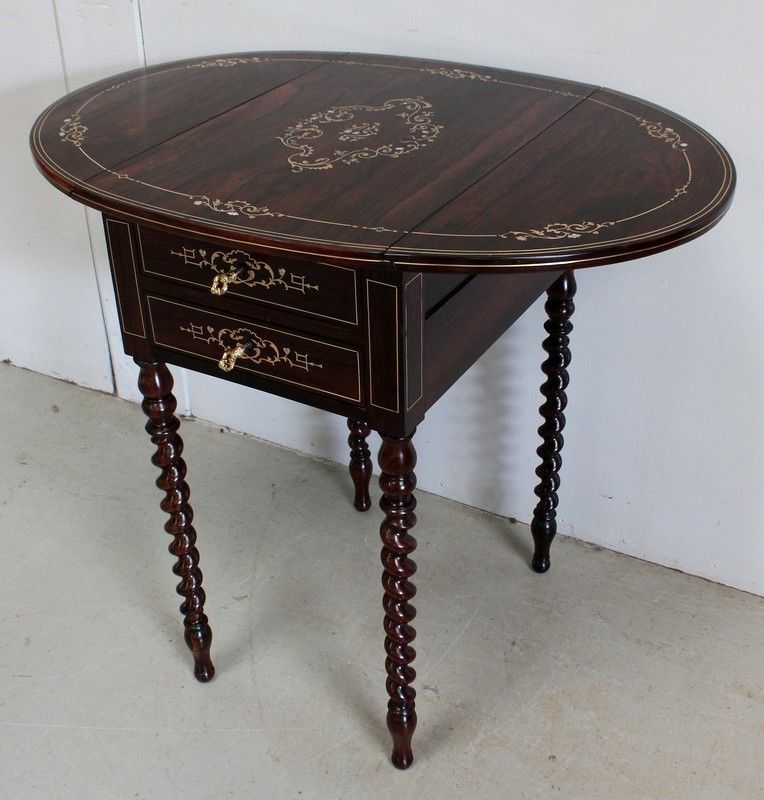 Small Table With Shutters, Napoleon III Period Mid 19th Century photo Furniture