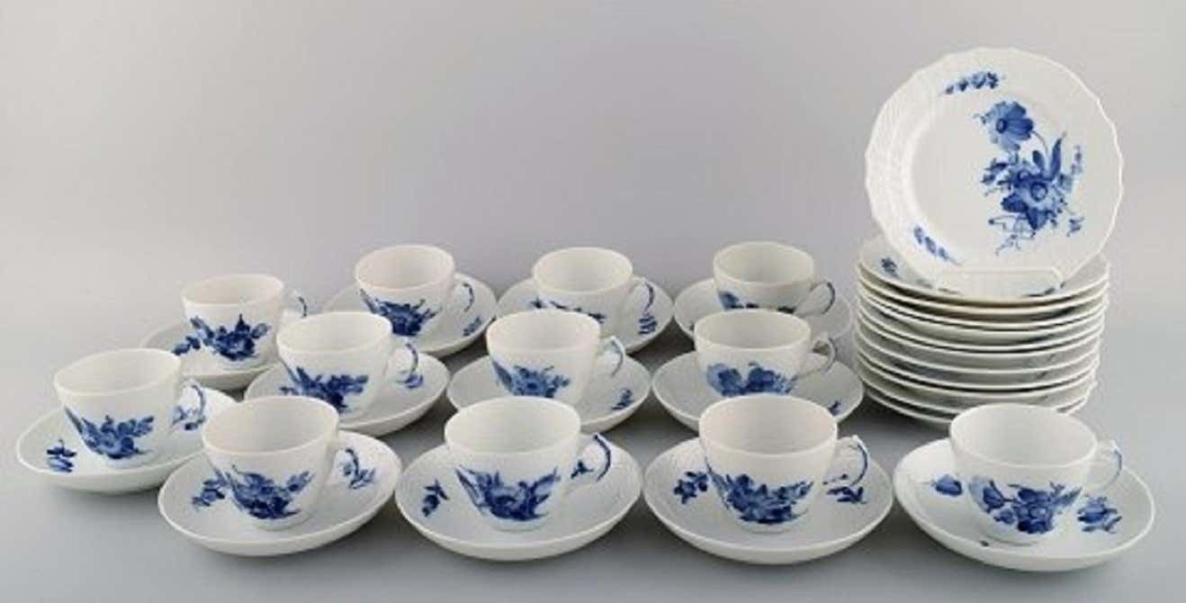 Royal Copenhagen Blue Flower Curved Coffee Service For Twelve People, 1960s photo furniture