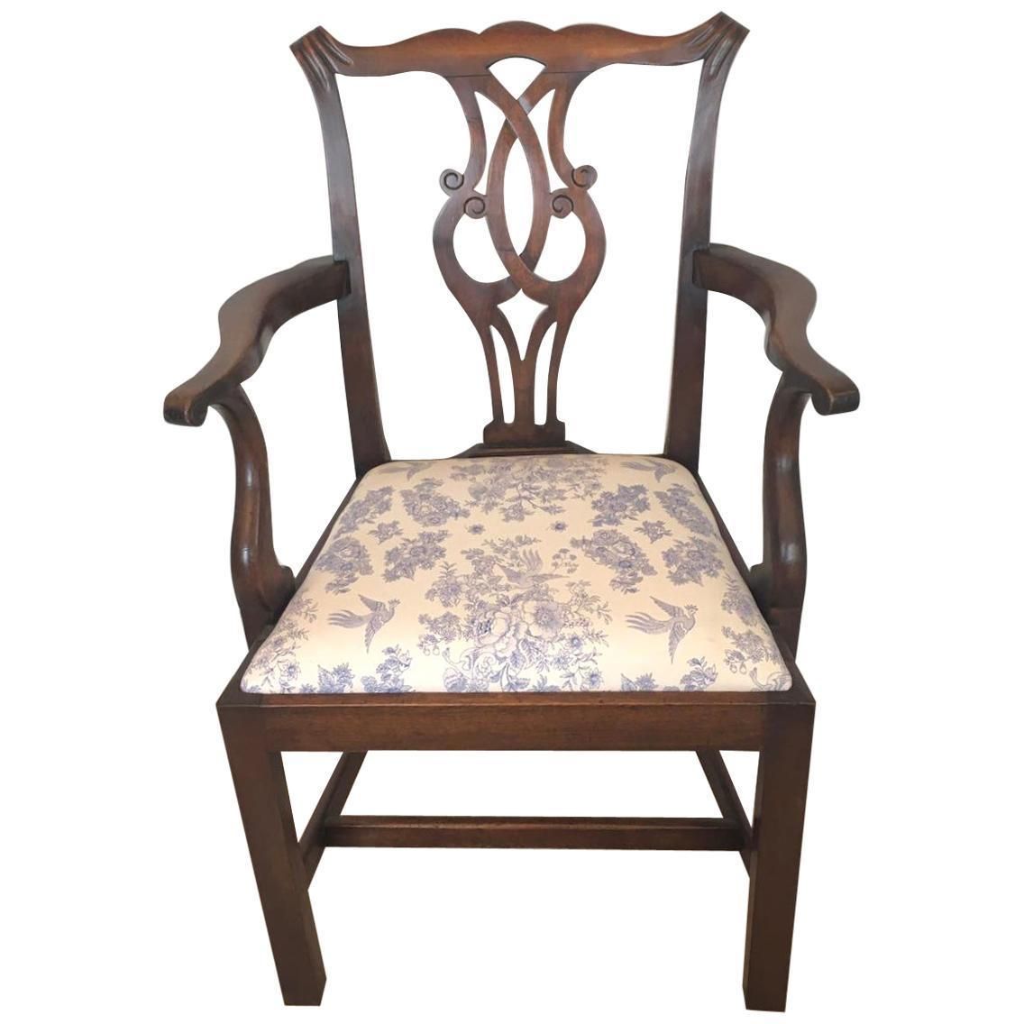 Antique Mahogany Open Arm Desk Chair photo furniture