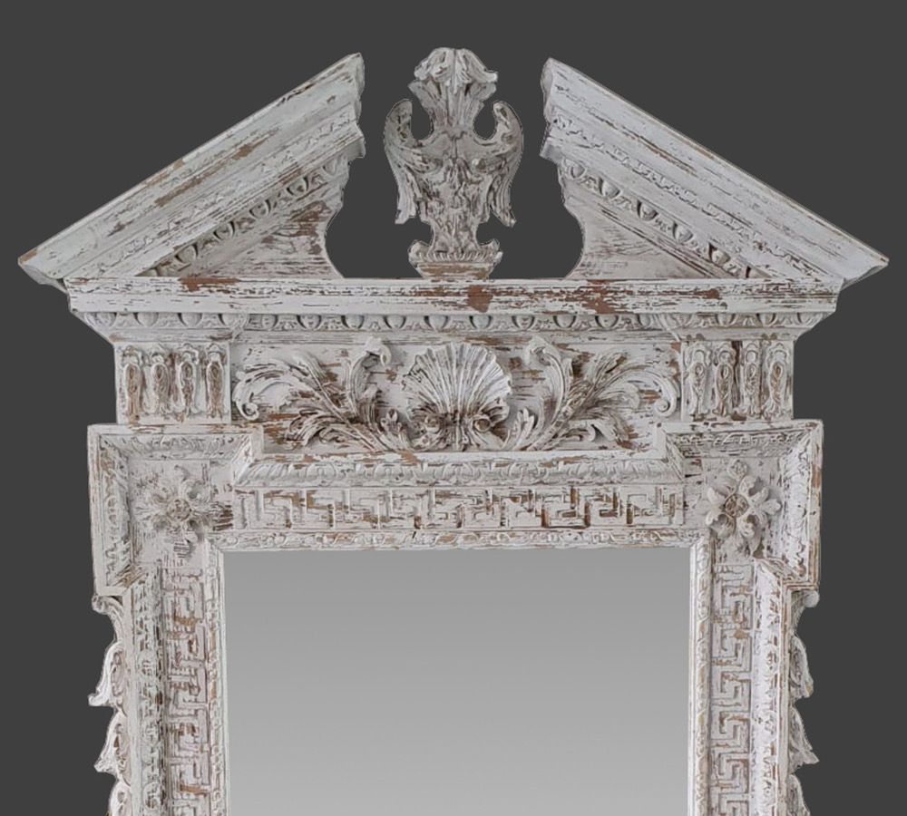 Hand Crafted Pair Of Twentieth Century Timber Mirrors In The Manner Of William Kent photo for sale