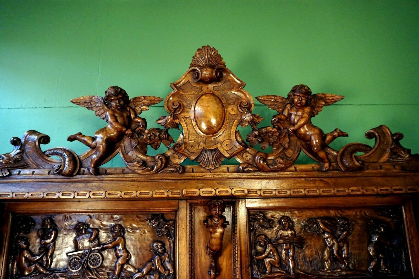 Furniture A Rare And Exciting Italian Fantasy Buffet By Renowned Wood Sculpture Valentino photo