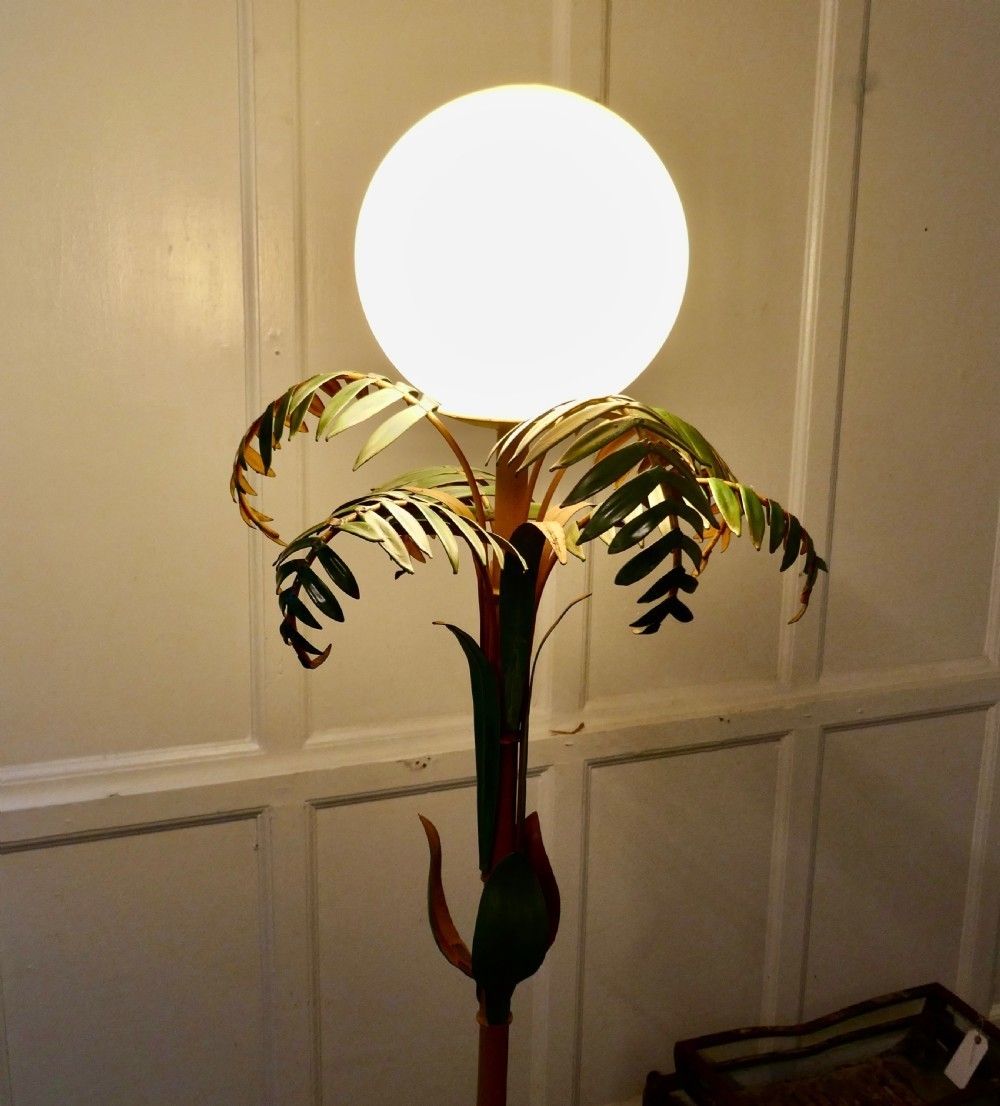Unusual French Conservatory Painted Toleware Floor Lamp photo buy