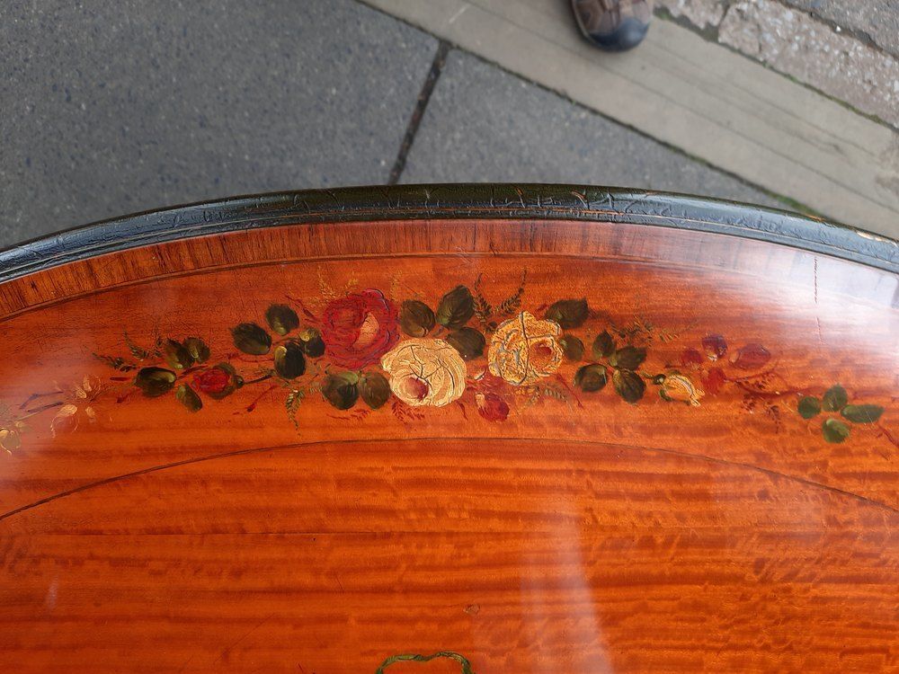 Edwardian Painted Satinwood Oval Occasional Table photo Furniture