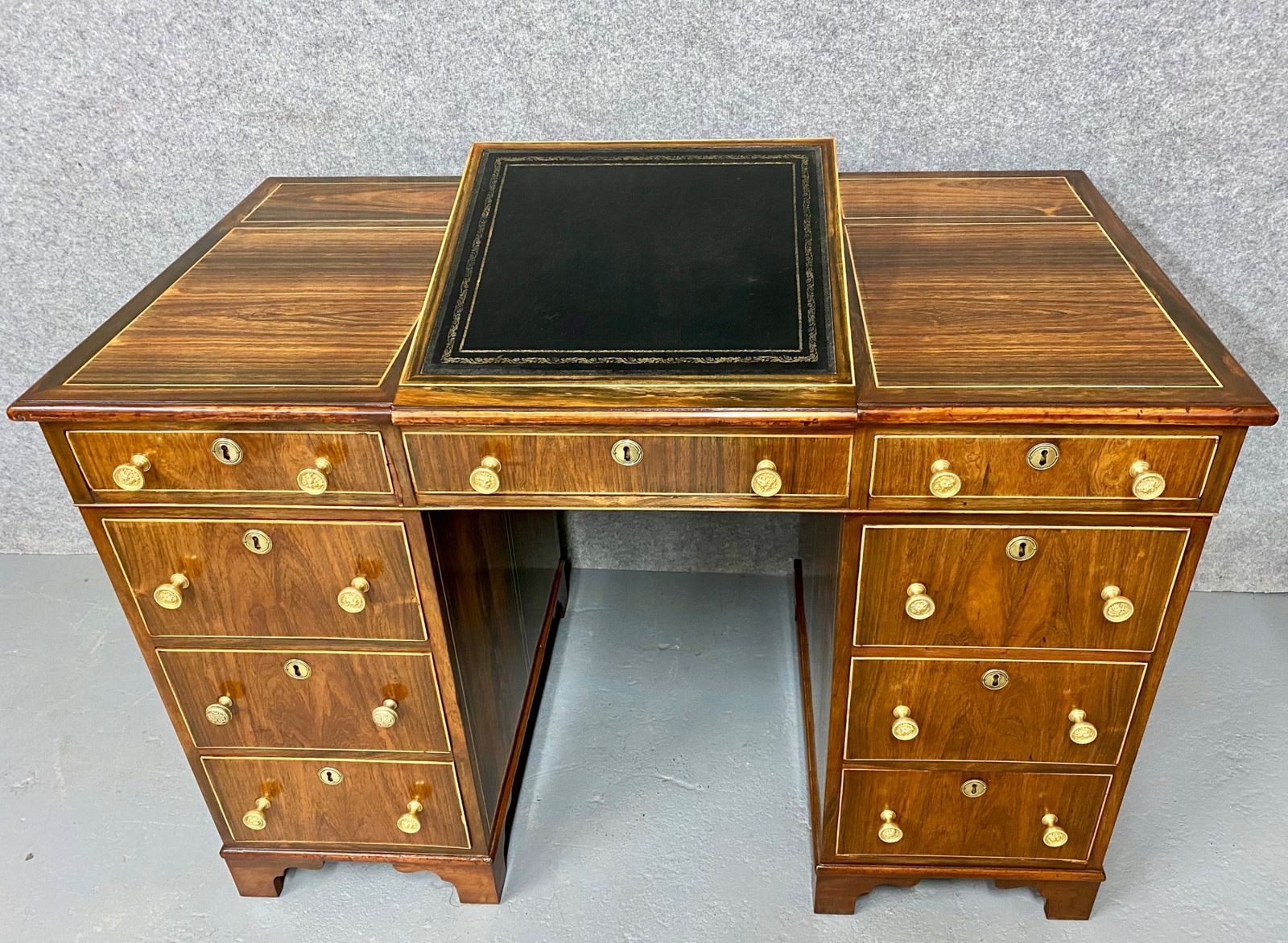 Small Regency Partners Desk, 1800s photo furniture