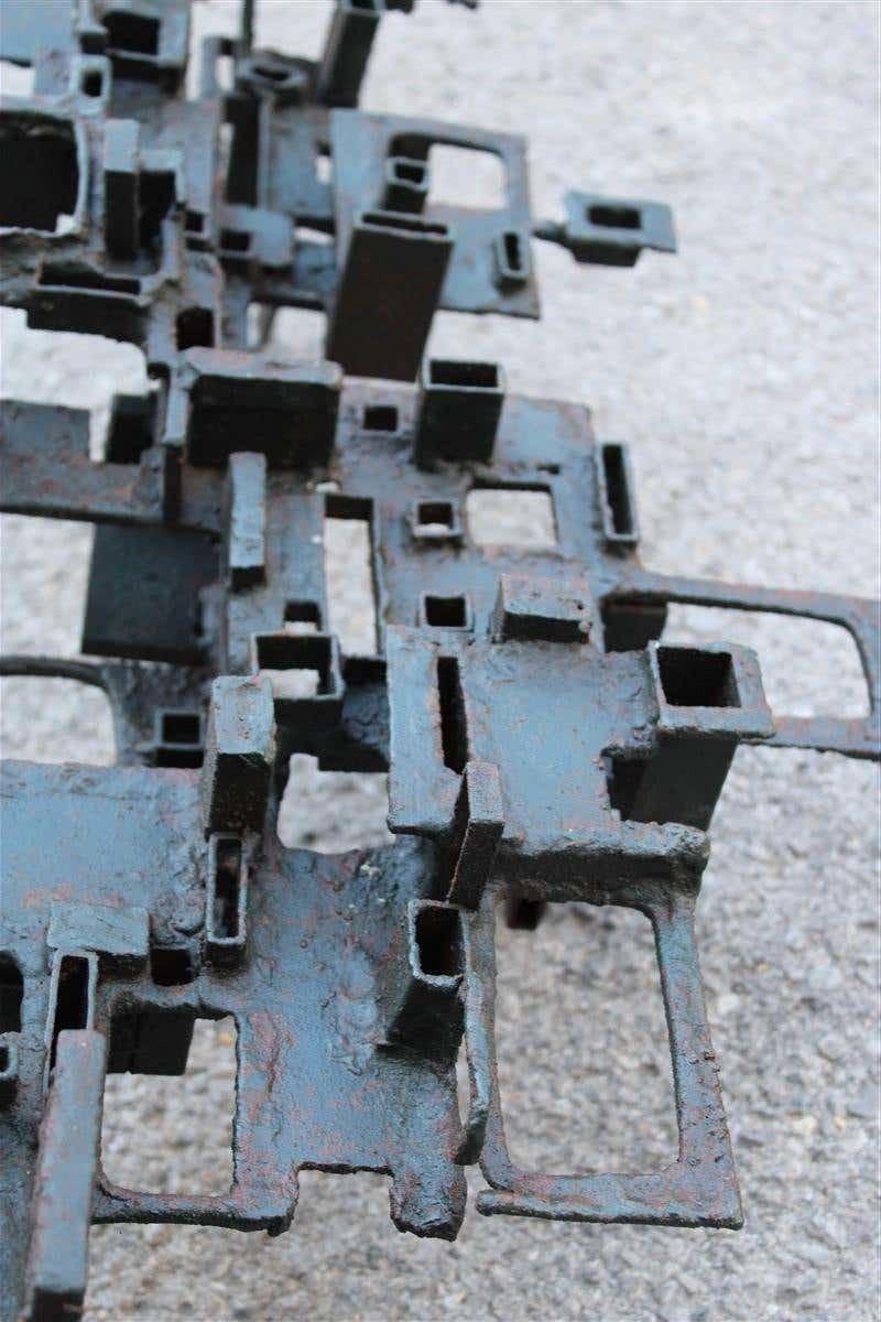 Extraordinary Modern Brutalist Iron Sculpture Italy 1960 Rare Piece Sconce photo furniture