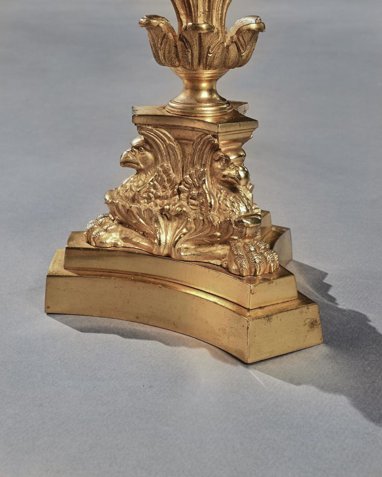 Pair Of Early 19th Century Gilt Bronze And Lustres Three Branch Candelabra photo Lighting