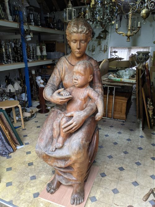 Reduced Incredible Hand Carved Statue. C.1960