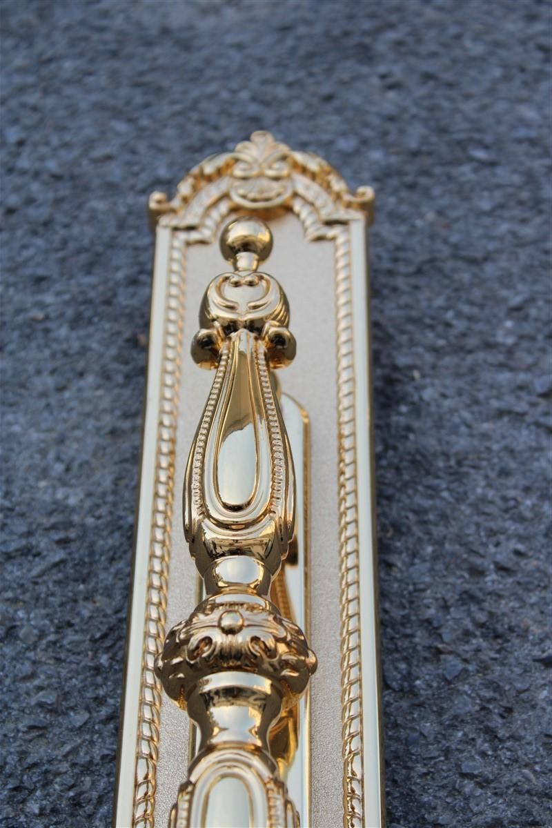 Decorative Large Door Handle In Plated Brass 24 Kt Gold Italy 1970 Very Classic photo Home Fixtures