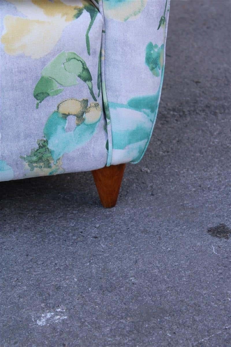 Mid Century Italian Flowers Pair Of Armchairs Paolo Buffa Multicolor Bergeres photo buy