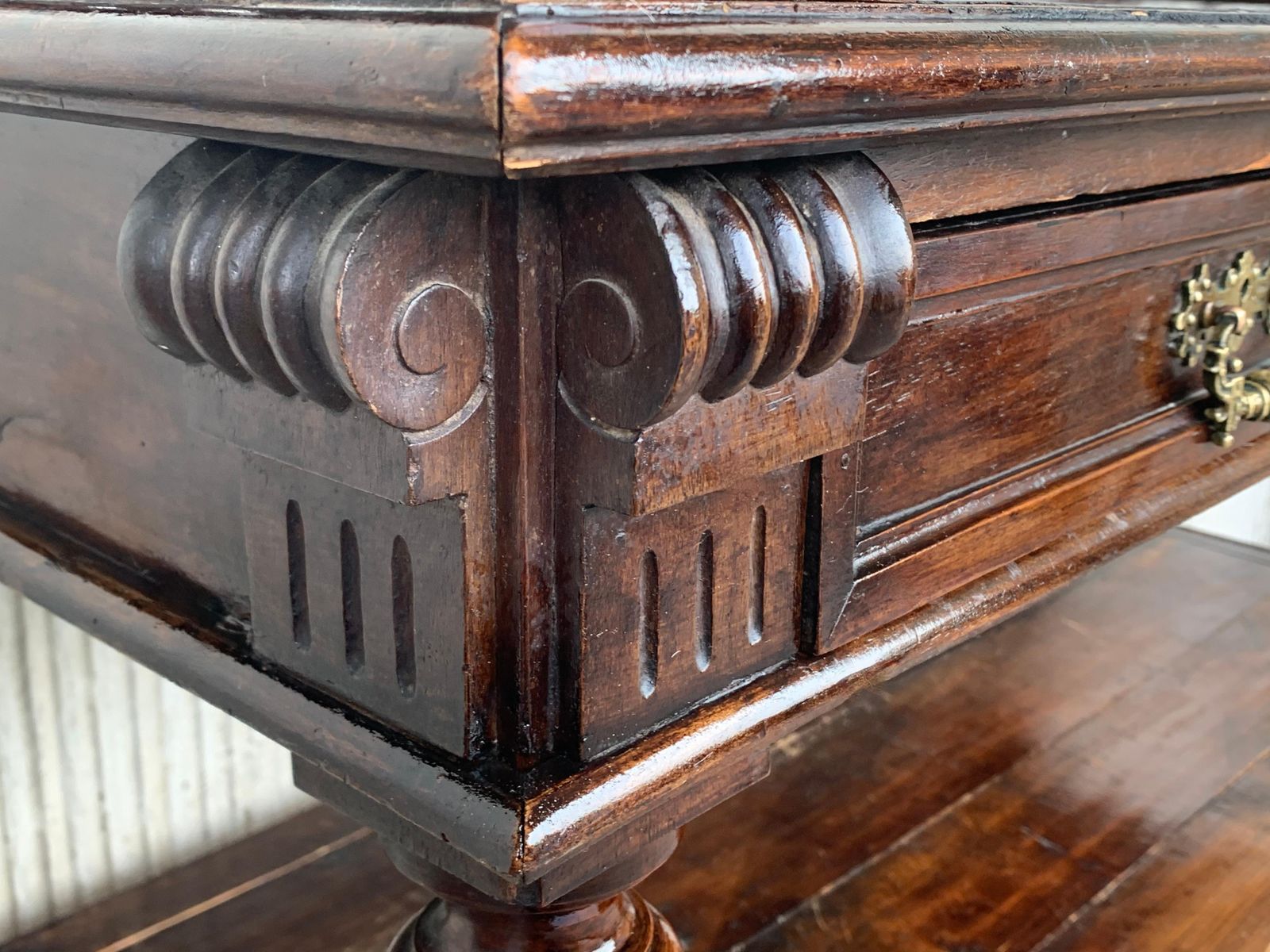 Antique Serving Table, Victorian Carved Oak Console Table, France, 1890 photo buy