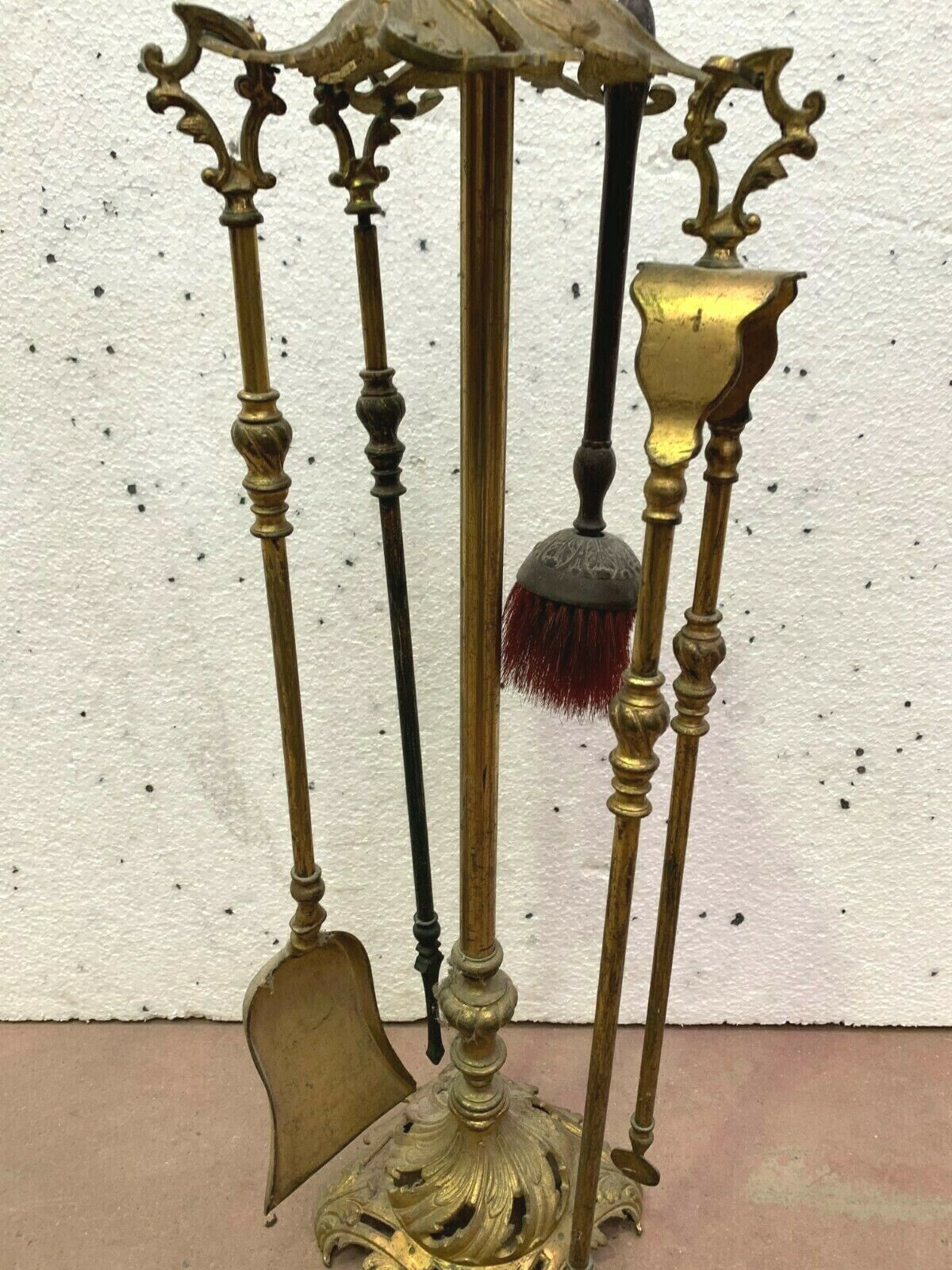 Louis XV Style 20th Century Bronze Fireplace Set photo for sale