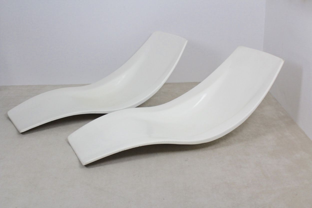 French Polyester Patio Or Pool Side Chaise Longues, 1960s, Set Of 2 photo furniture