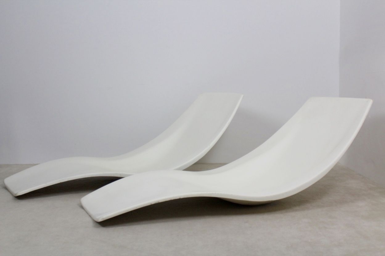 French Polyester Patio Or Pool Side Chaise Longues, 1960s, Set Of 2 photo buy