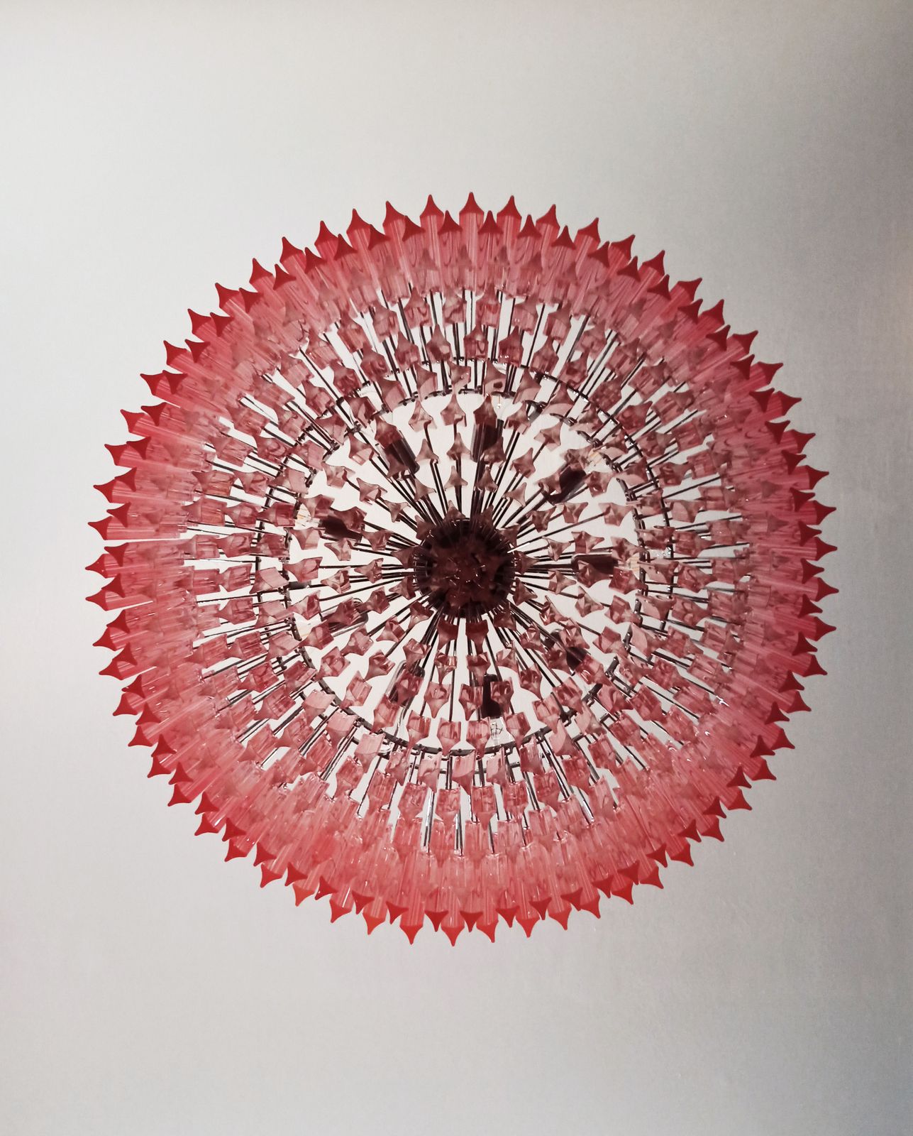 Large Triedri Murano Glass Chandelier 391 Pink Prims Triedri photo 4930.0