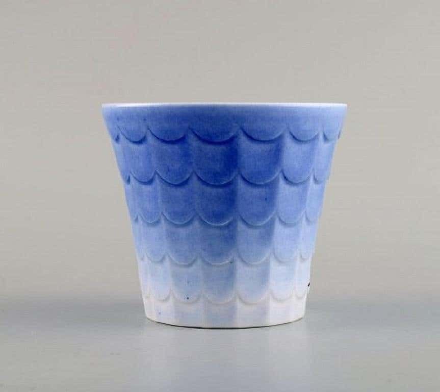 Wilhelm Kåge For Gustavsberg, Six Flower Pot Covers In Porcelain, 1960s photo for sale