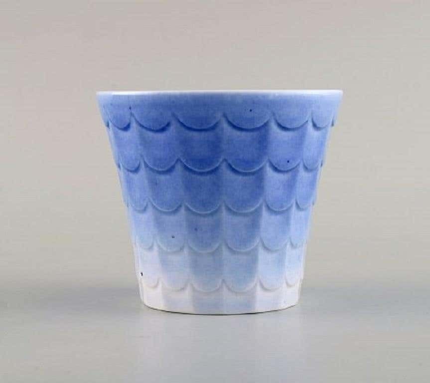 Wilhelm Kåge For Gustavsberg, Six Flower Pot Covers In Porcelain, 1960s photo Home Decor