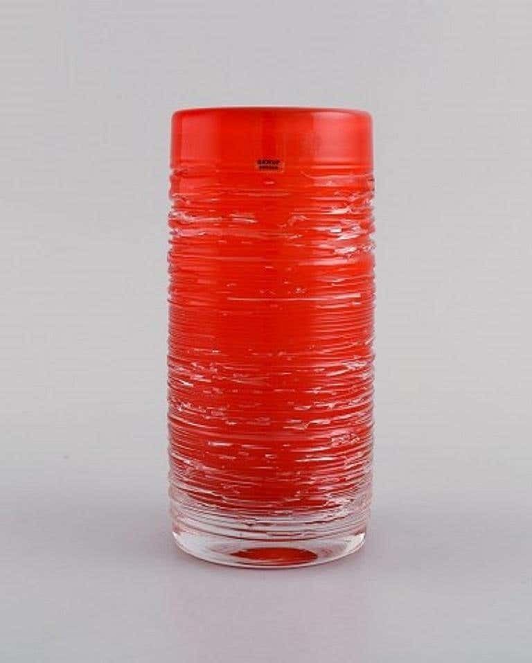 Bengt Edenfalk For Skruf, Four Vases In Mouth Blown Crystal Glass photo buy