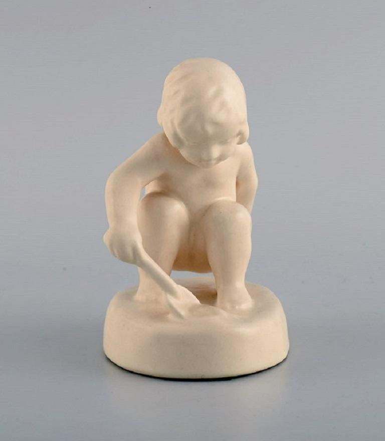 Adda Bonfils '1883 1943' For Ipsens Enke, Figure Of Girl With Shovel In Ceramics