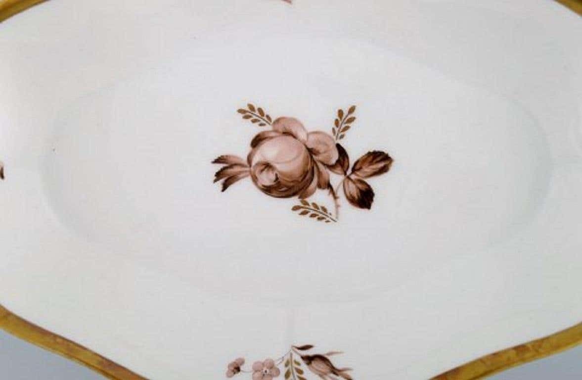Two Royal Copenhagen Brown Rose Serving Dishes, 1960s photo 217.0