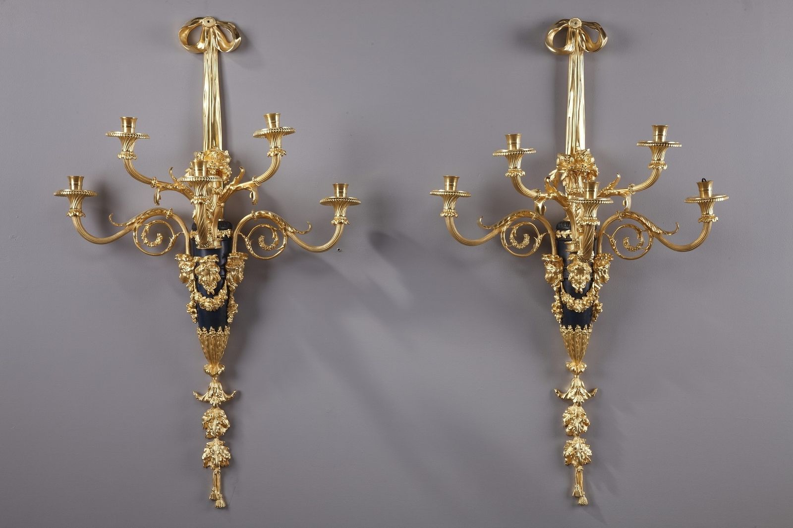 Monumental Louis XVI Style Wall Sconces After Thomire photo furniture