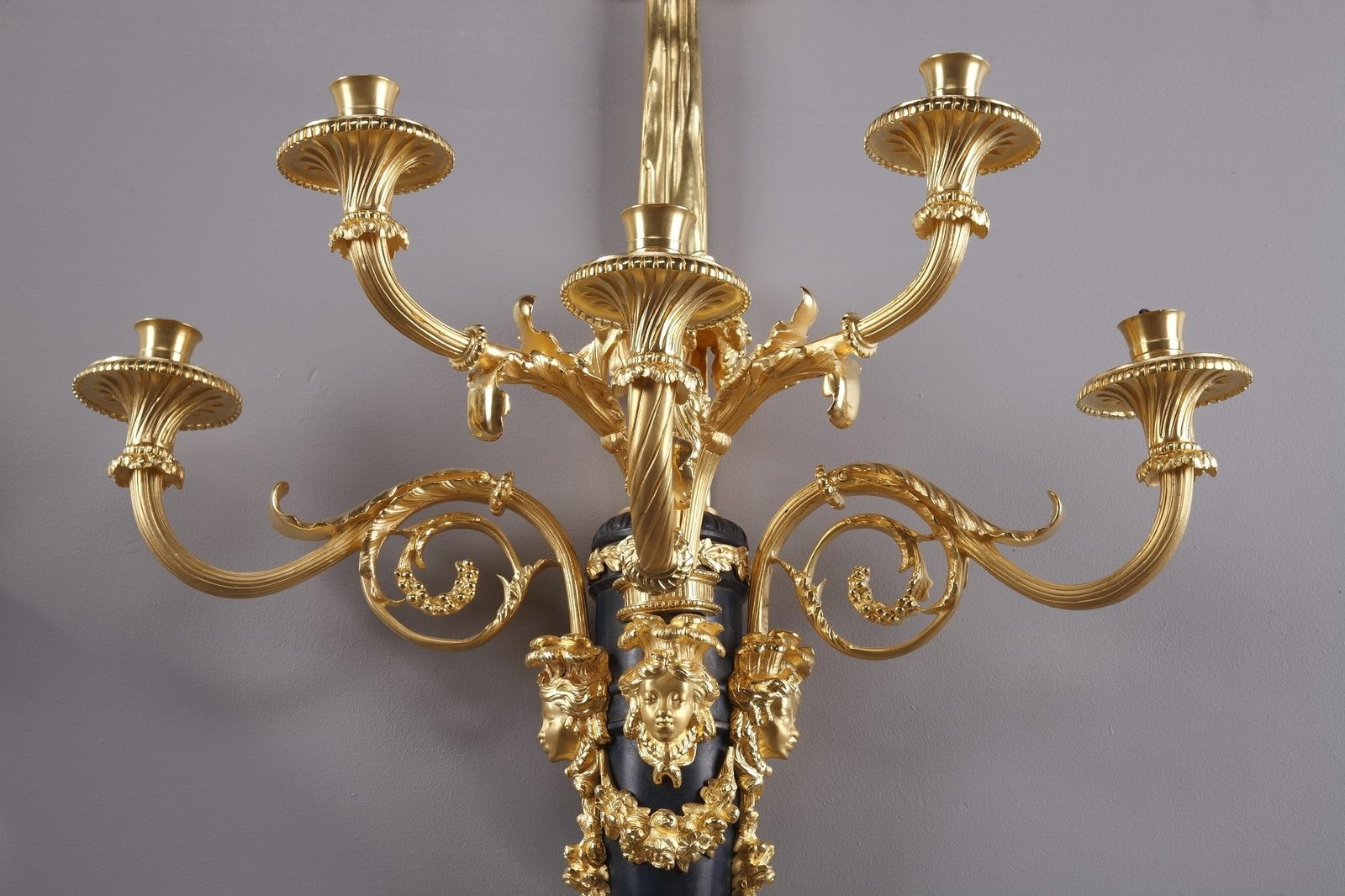 Monumental Louis XVI Style Wall Sconces After Thomire photo vintage