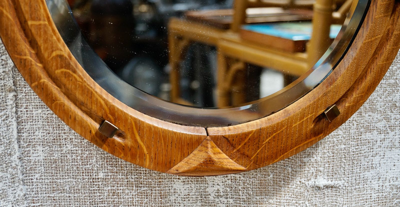 Antique Oak Horseshoe Wall Mirror photo buy